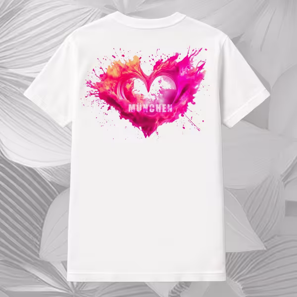T-Shirt Münchner Herz - classic weiß Rücken
