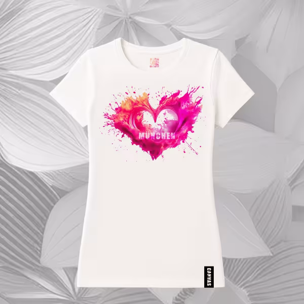 T-Shirt Münchner Herz (Motiv auf Vorderseite) / slim fit