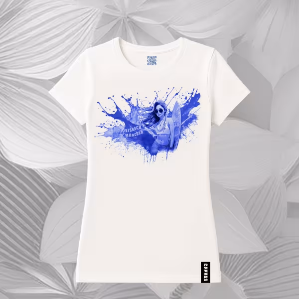 T-Shirt Eisbach-Surferin - classic weiß / slim fit